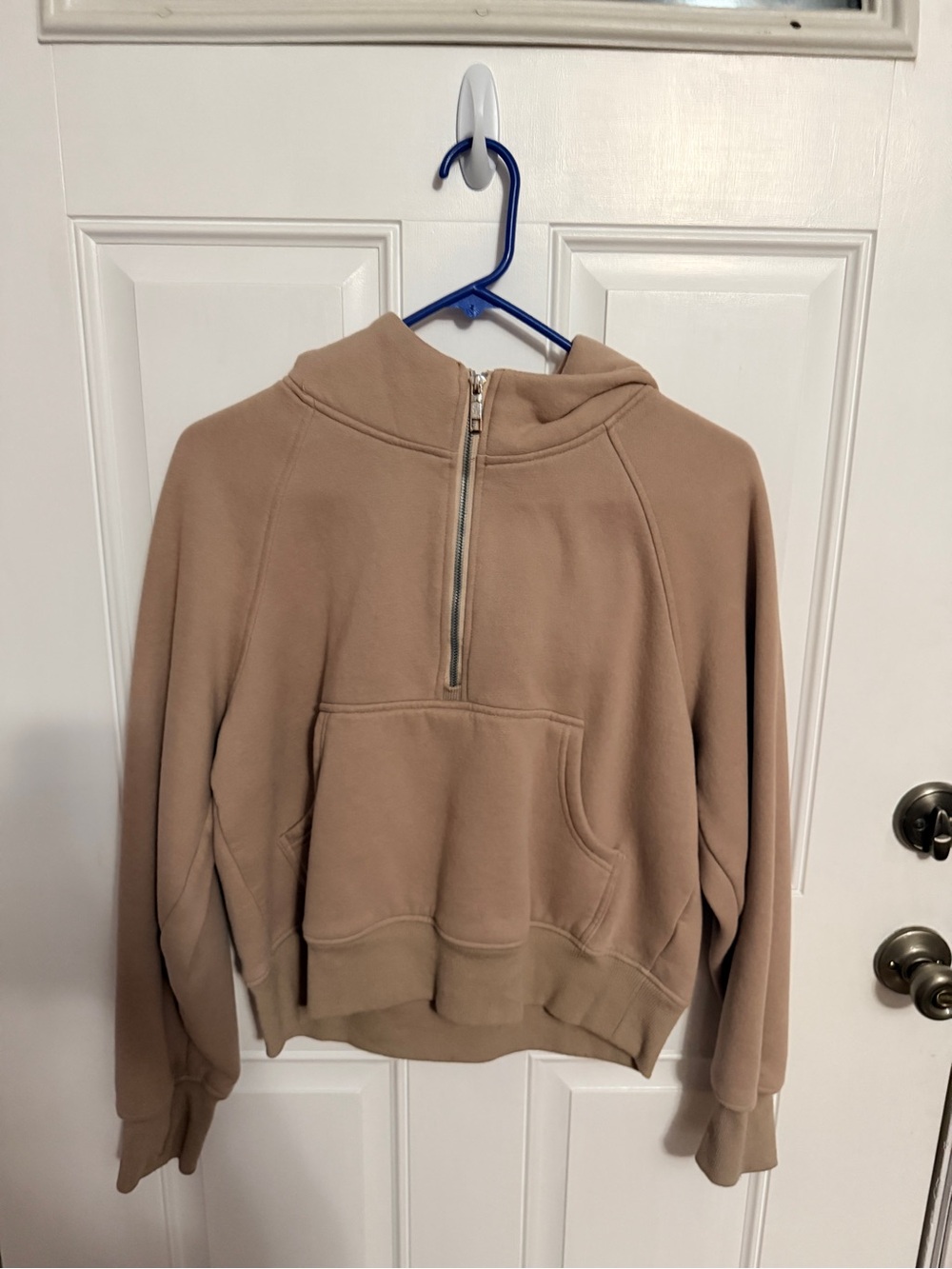 Neutral Half-Zip Hooded Sweatshirt - Taupe